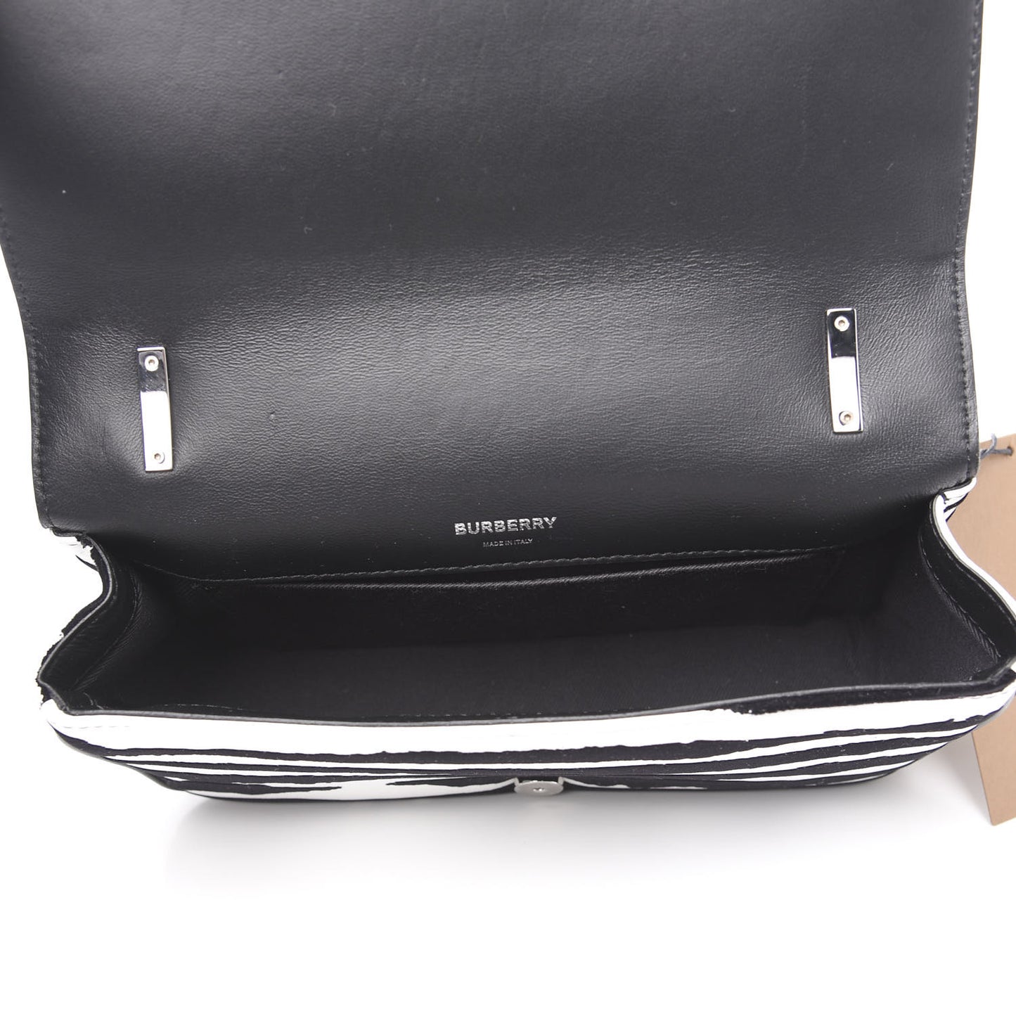 Calfskin Zebra Print Lola Bag Black White