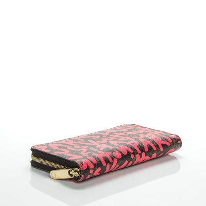 Louis Vuitton Monogram Graffiti Zippy Wallet Fuchsia 4 of 10