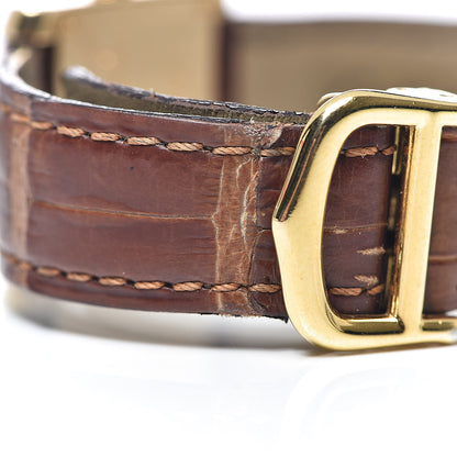 Cartier 18K Yellow Gold Alligator 20mm Tank Francaise Quartz Watch Brown 8 of 9