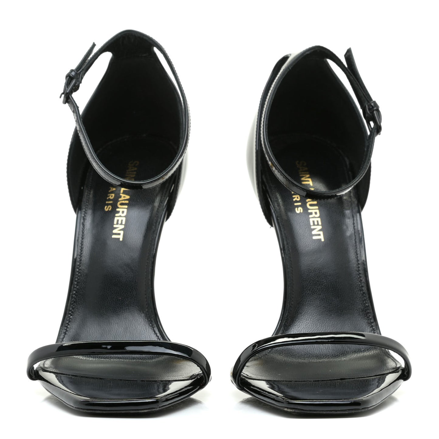 Patent Calfskin Opyum 110 Sandals 36.5 Black Gold