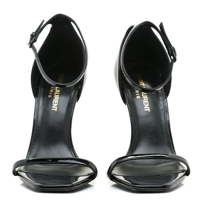 Saint Laurent Patent Calfskin Opyum 110 Sandals 36.5 Black Gold 2 of 8