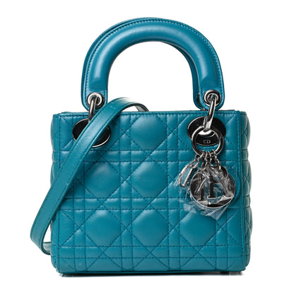 Christian Dior Lambskin Cannage Mini Lady Dior Turquoise 1 of 17