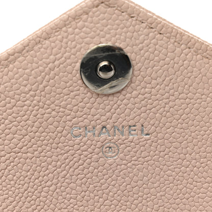 Chanel Caviar Chevron Quilted Statement Wallet On Chain WOC Light Beige 6 of 13