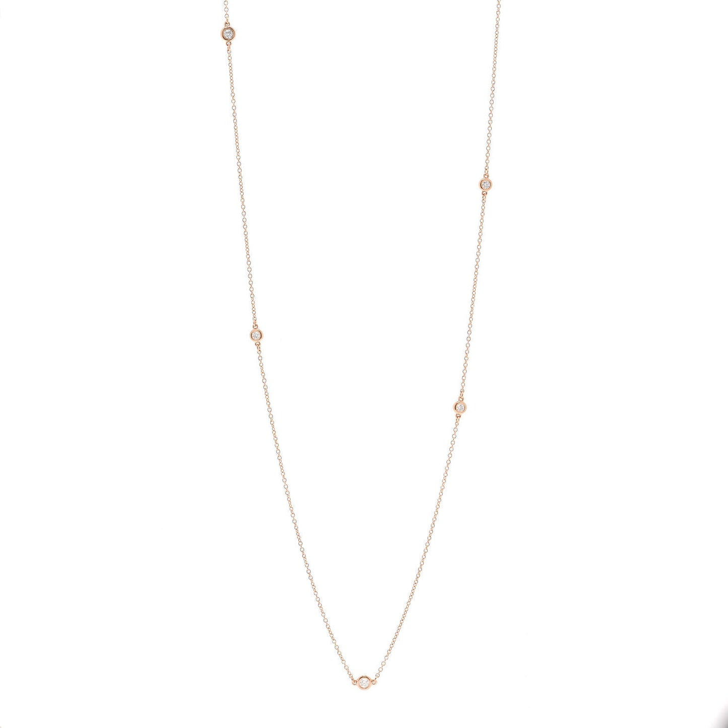 18K Rose Gold Diamond .31ctw Elsa Peretti Diamonds by the Yard Sprinkle Necklace