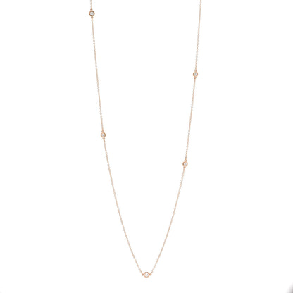 Tiffany 18K Rose Gold Diamond .31ctw Elsa Peretti Diamonds by the Yard Sprinkle Necklace 1 of 5