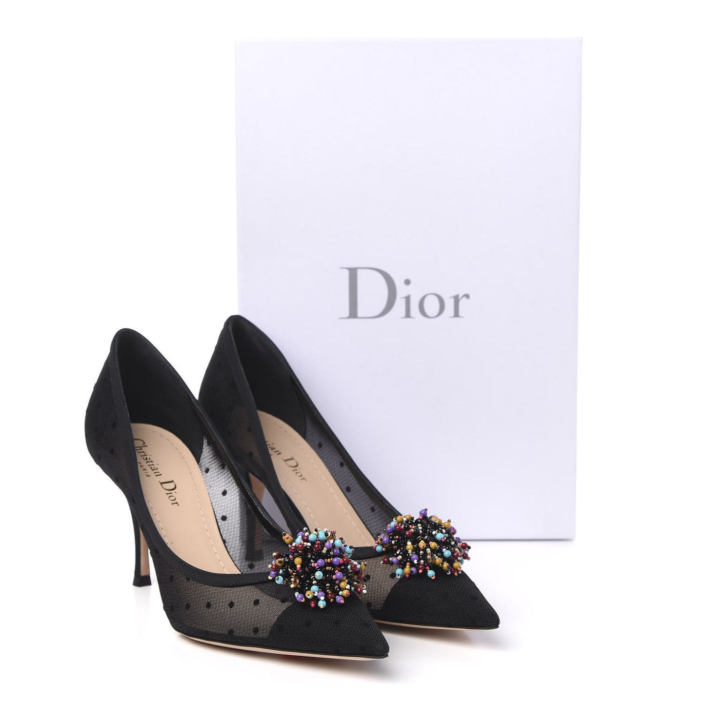 Mesh Blossom Pumps 38.5 Black