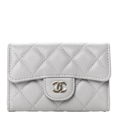 Chanel Caviar Quilted Flap Card Holder Wallet Grey 1 of 4