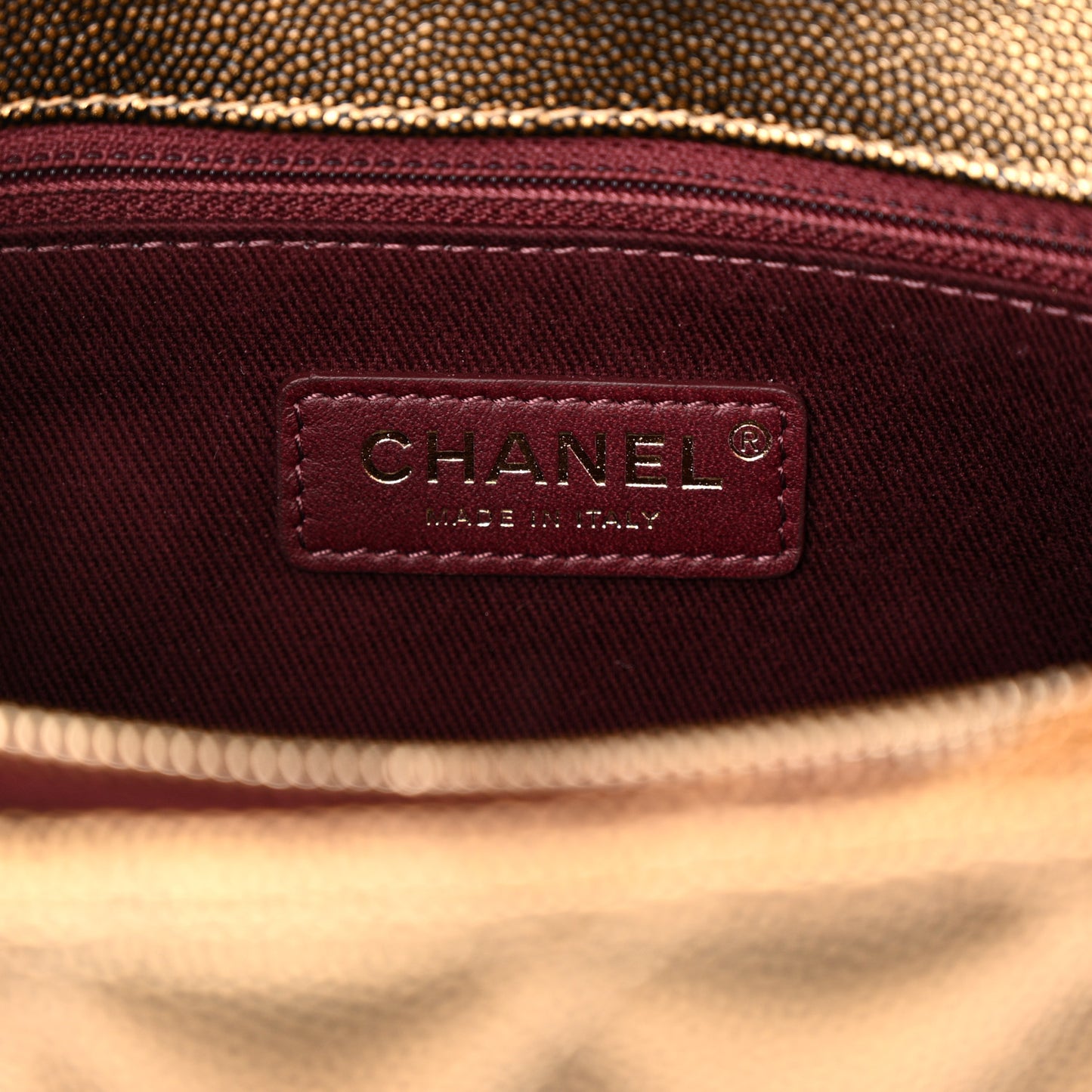 Metallic Caviar Quilted Small Coco Handle Flap Gold