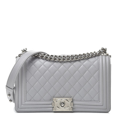 Chanel Lambskin Quilted Medium Boy Flap Grey 1 of 10