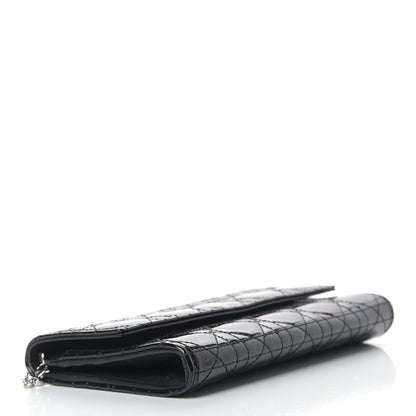 Christian Dior Patent Cannage Lady Dior Rendezvous Wallet On Chain Black 4 of 13