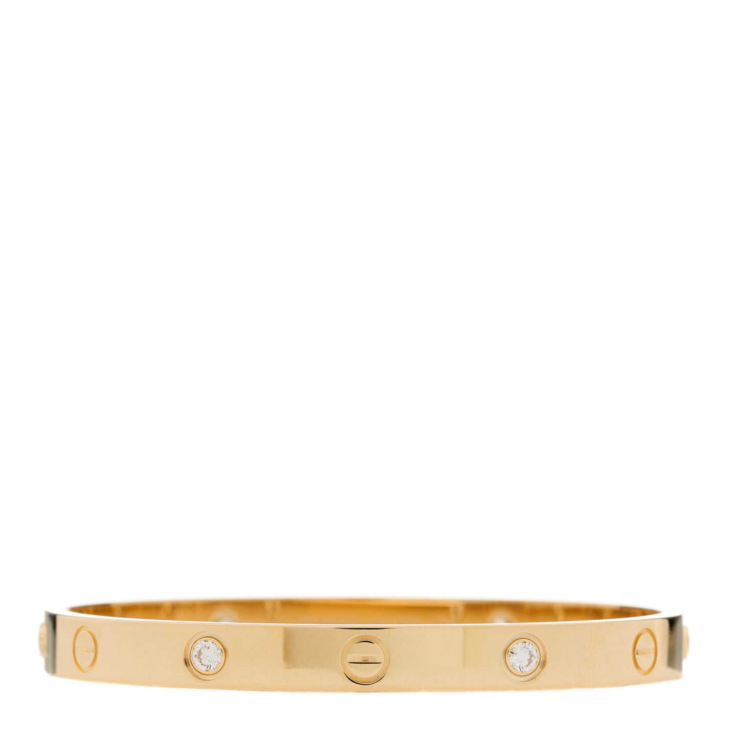 18K Yellow Gold 4 Diamond LOVE Bracelet 17