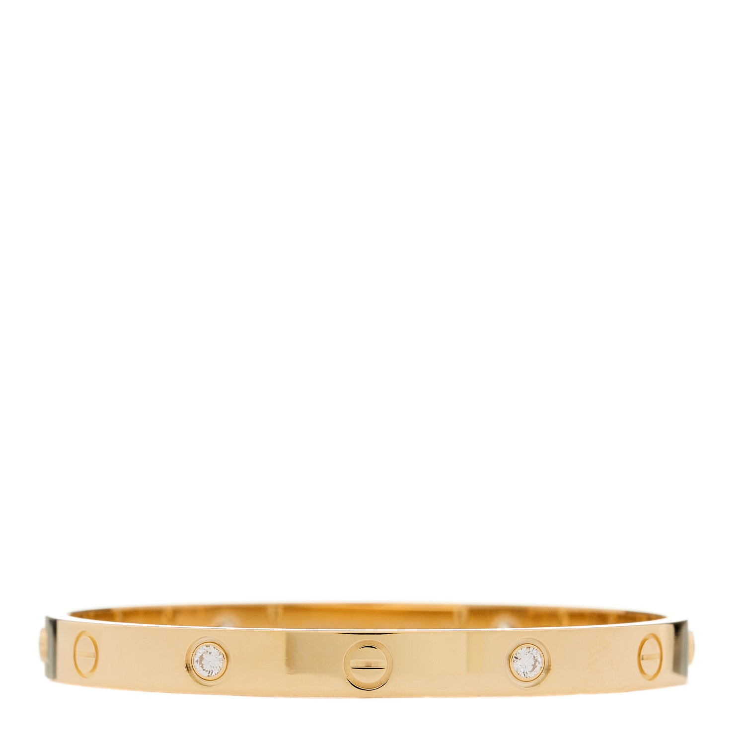Cartier 18K Yellow Gold 4 Diamond LOVE Bracelet 17 1 of 8
