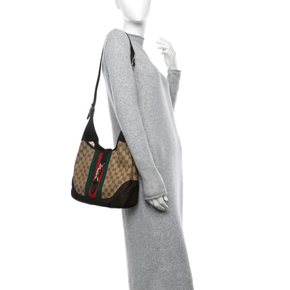 Gucci Monogram Web New Jackie Shoulder Bag Dark Brown 2 of 12