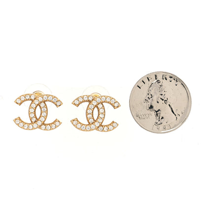 Chanel Crystal CC Earrings Light Gold 2 of 4