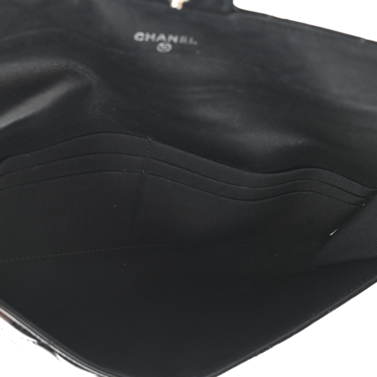 Patent Quilted Travel Wallet Black