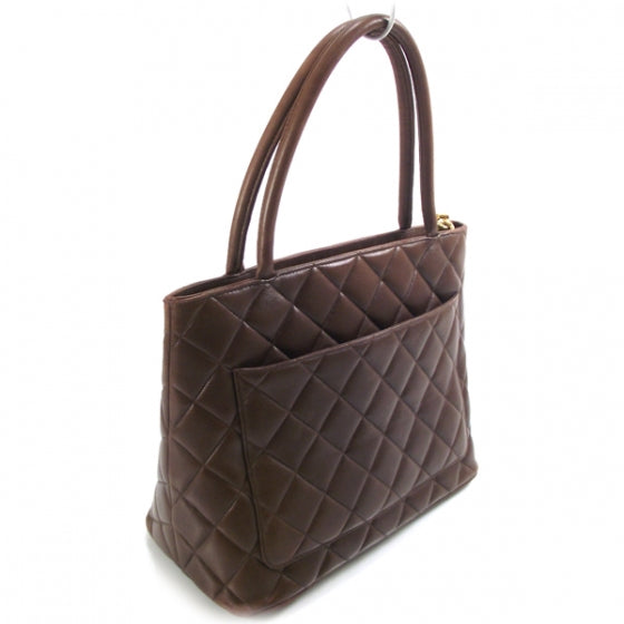 Lambskin Medallion Tote Brown
