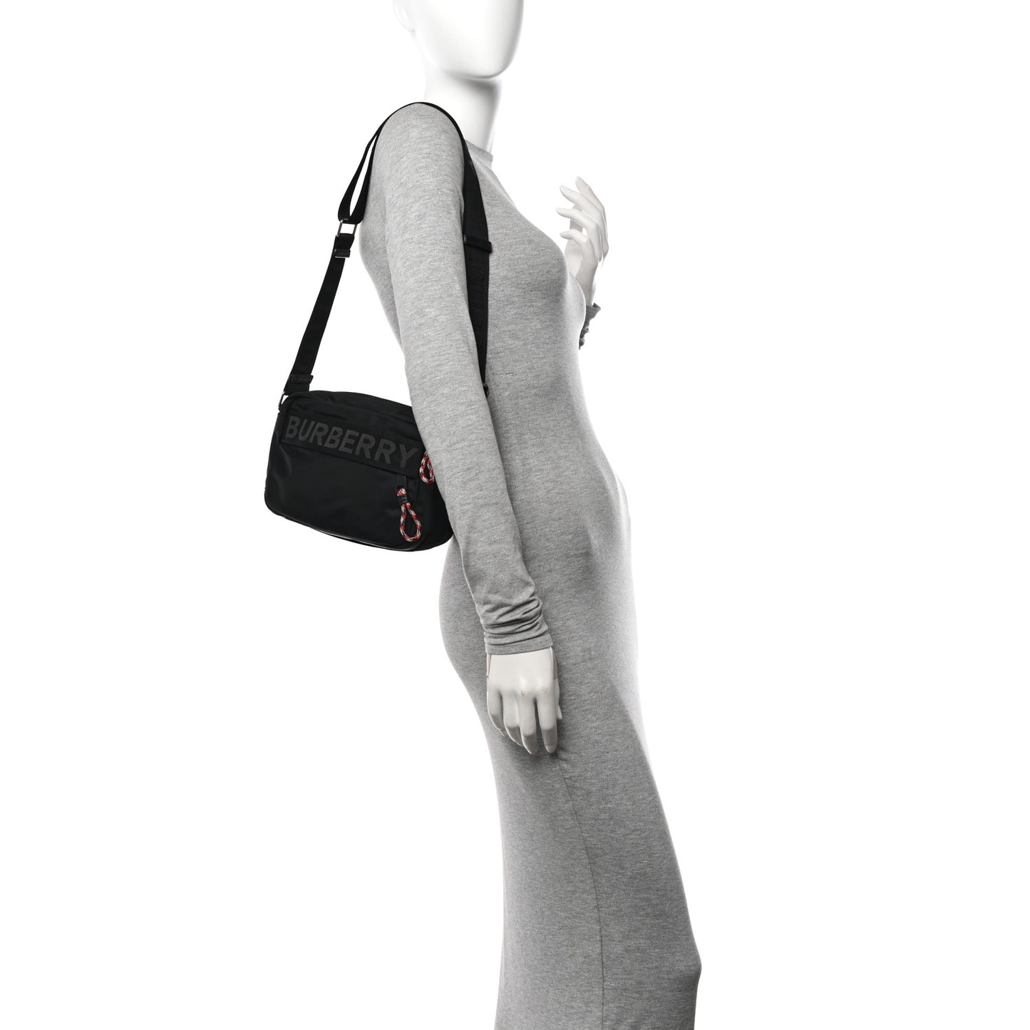 Nylon Logo Detail Crossbody Bag Black