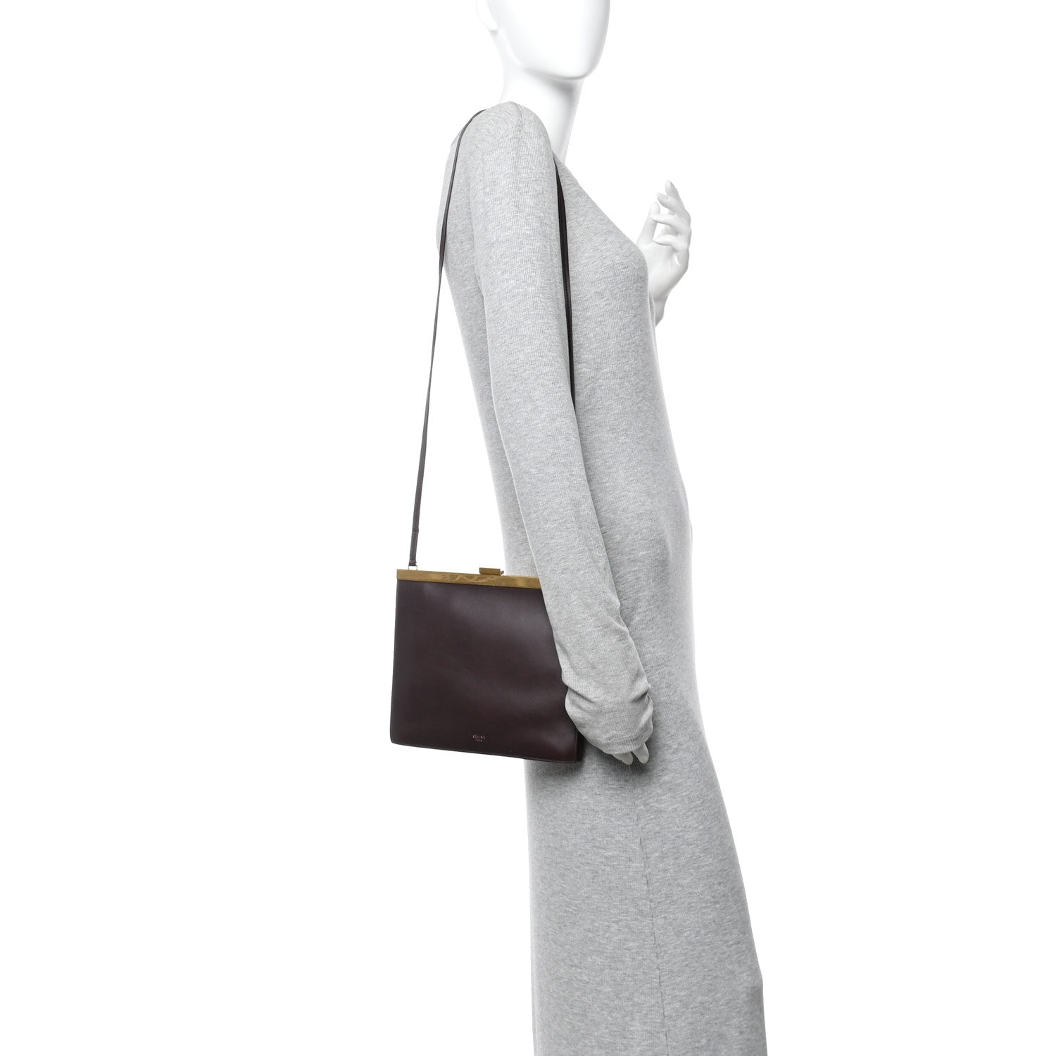 Celine Smooth Calfskin Mini Clasp Bag Bordeaux 2 of 12