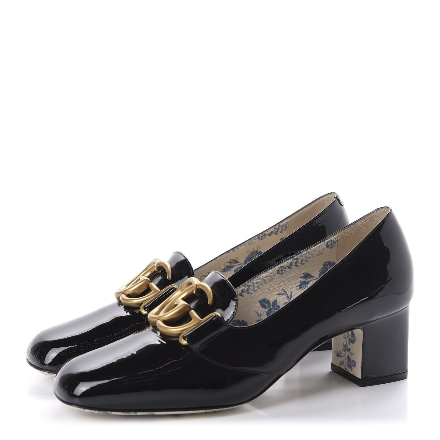 Vernice GG Victoire 55mm Loafer Pumps 38 Black