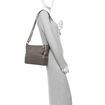 Chanel Aged Calfskin Quilted Medium Gabrielle Hobo Grey 2 of 10