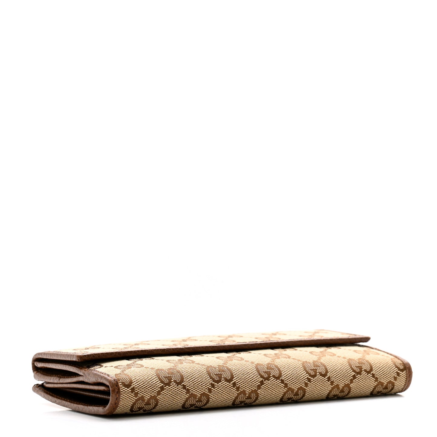 Monogram Metal Bar Continental Flap Wallet Beige Ebony Dark Brown
