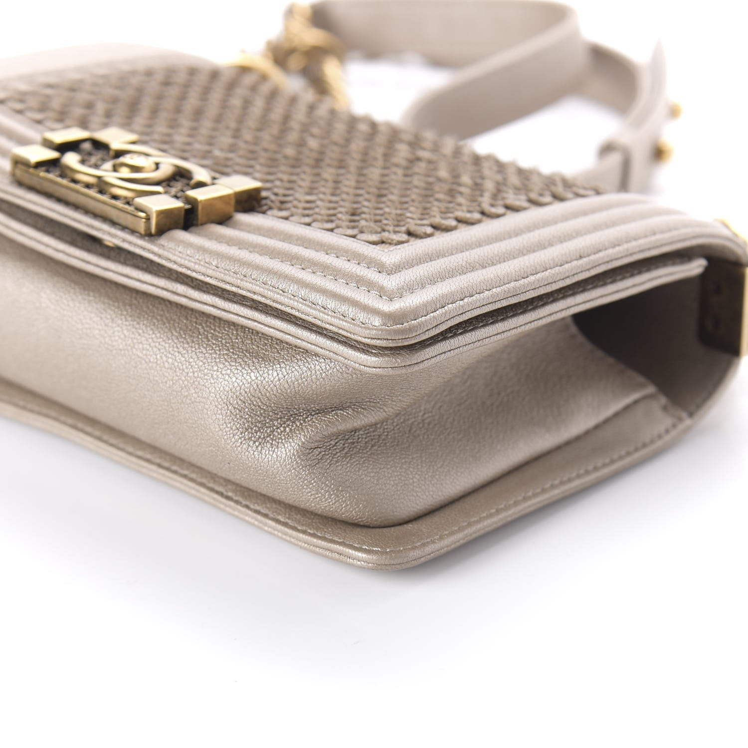 Chanel Metallic Lambskin Small Scaled Boy Flap Gold 7 of 10