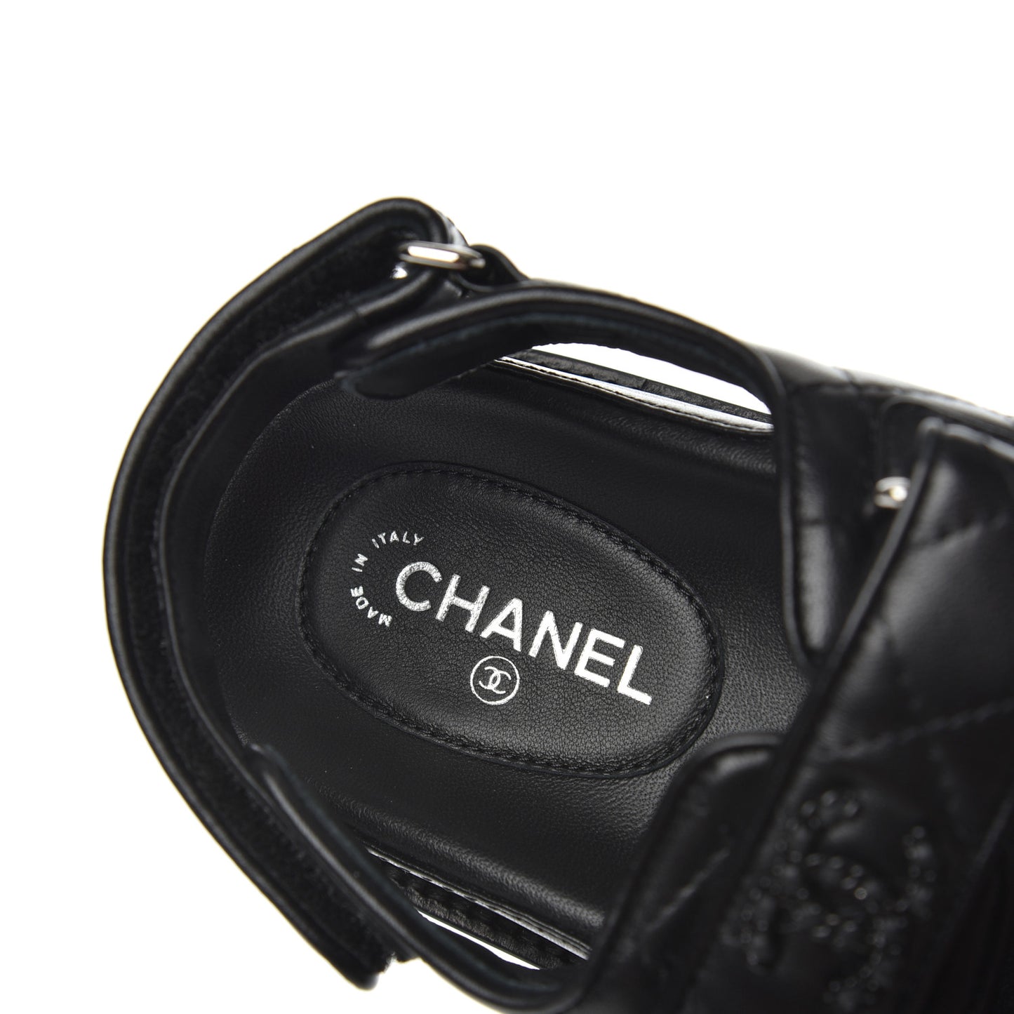 Lambskin Velcro Dad Sandals 36.5 Black