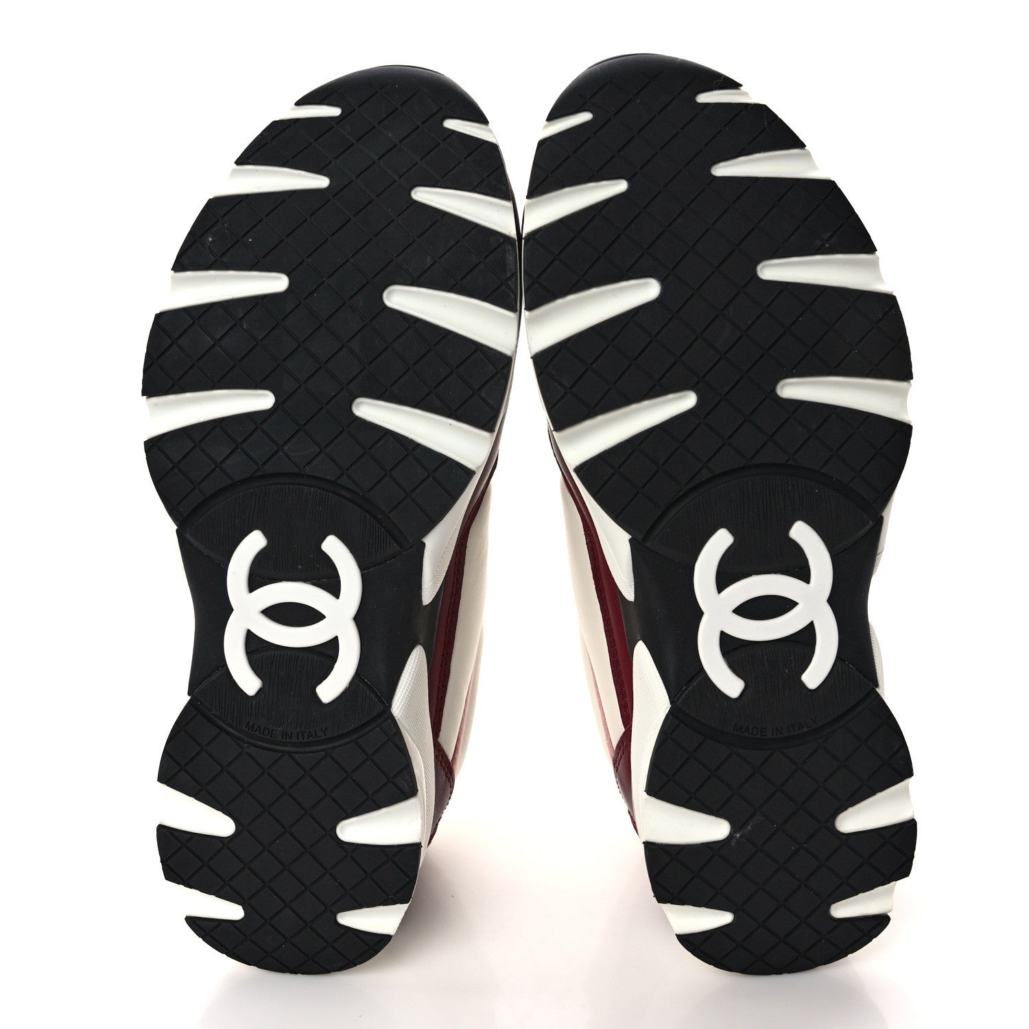 Chanel Calfskin CC Sneakers 36.5 Light Burgundy White Pink 5 of 9