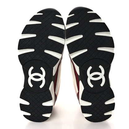 Chanel Calfskin CC Sneakers 36.5 Light Burgundy White Pink 5 of 9