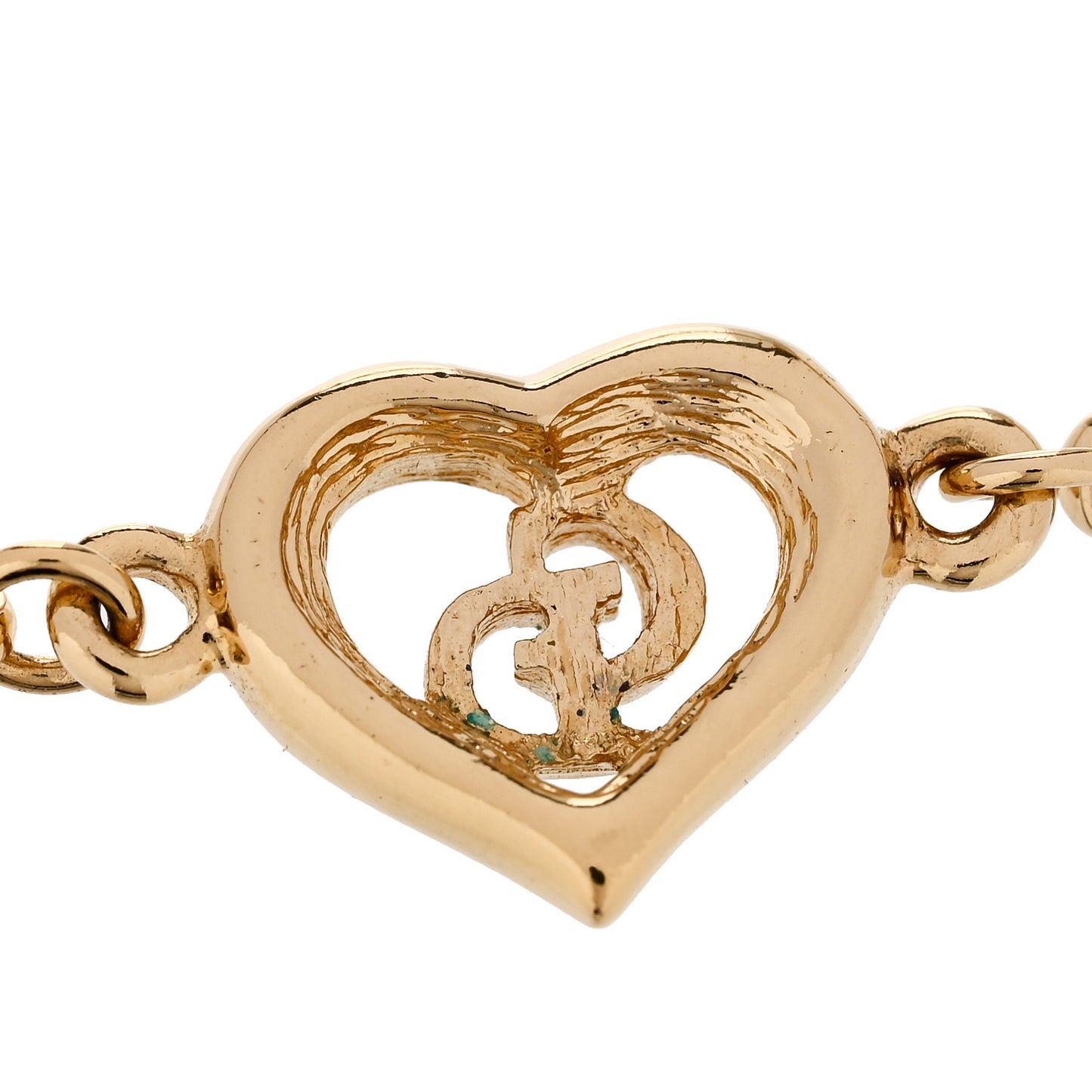 Metal Heart Chain Bracelet Gold