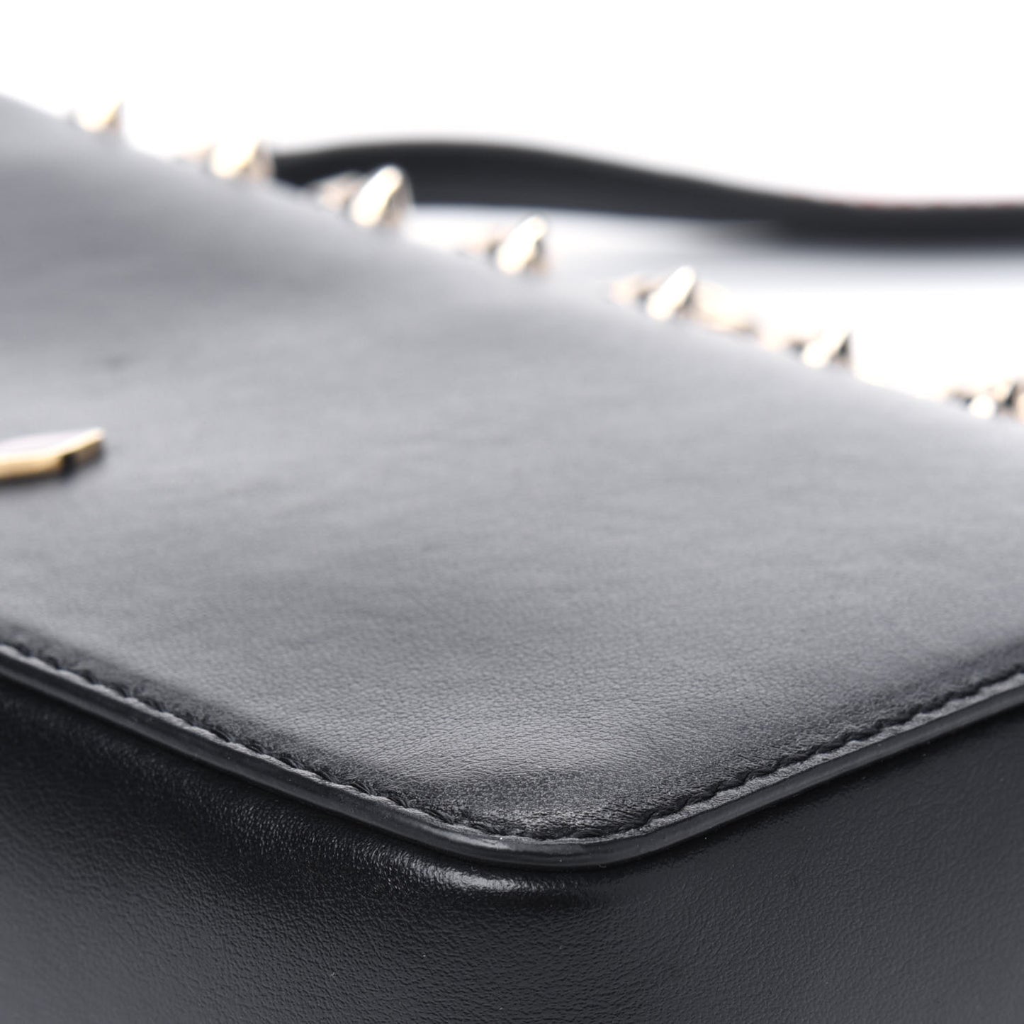 Calfskin Spiked Zoompouch Crossbody Black