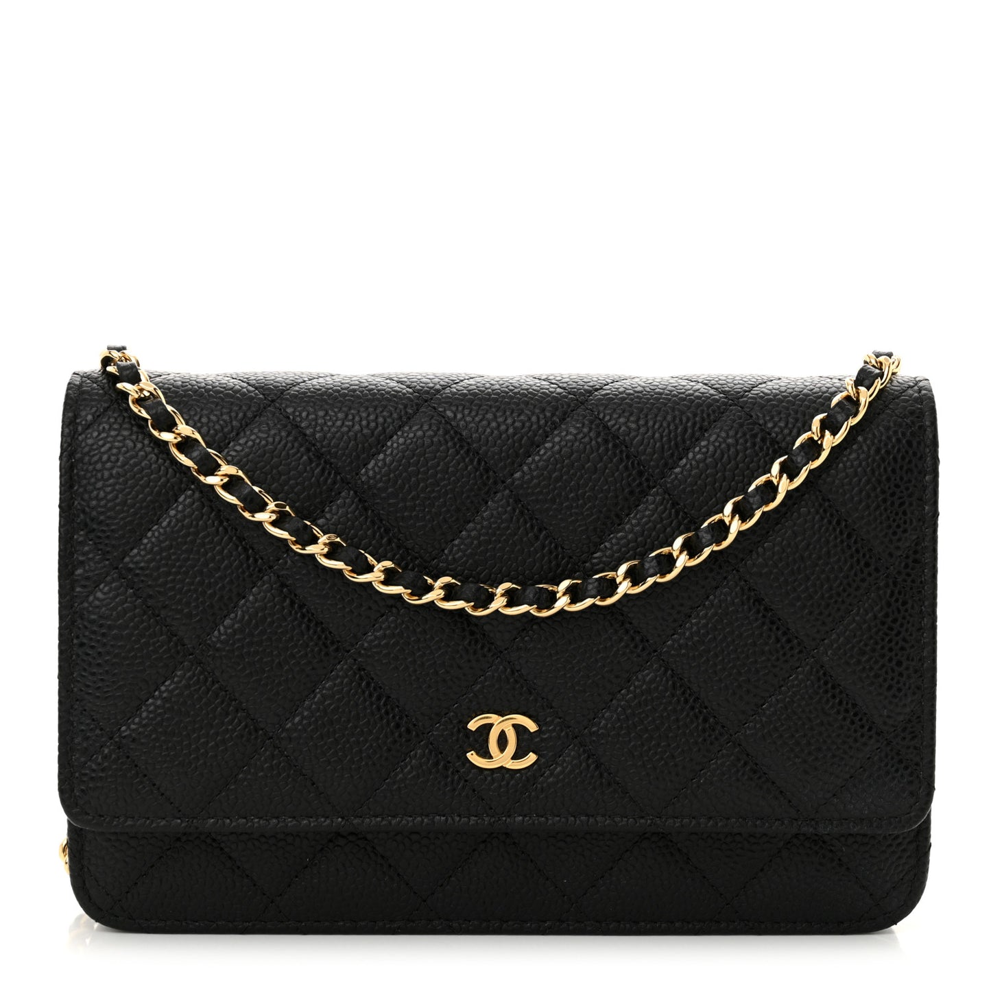Caviar Quilted Wallet On Chain WOC Black