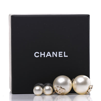 Chanel Pearl CC Chain Drop Earrings Gold 4 of 4