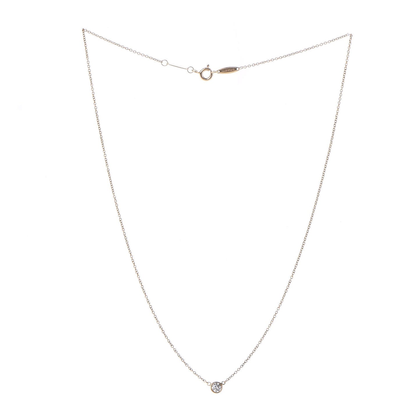 18K Yellow Gold Diamond .14ct Elsa Peretti Diamonds by the Yard Pendant Necklace