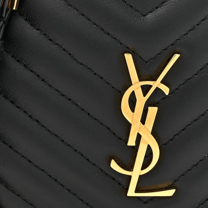 Saint Laurent Calfskin Matelasse Chevron Quilted Baby Round Vinyle Belt Bag Black 8 of 10