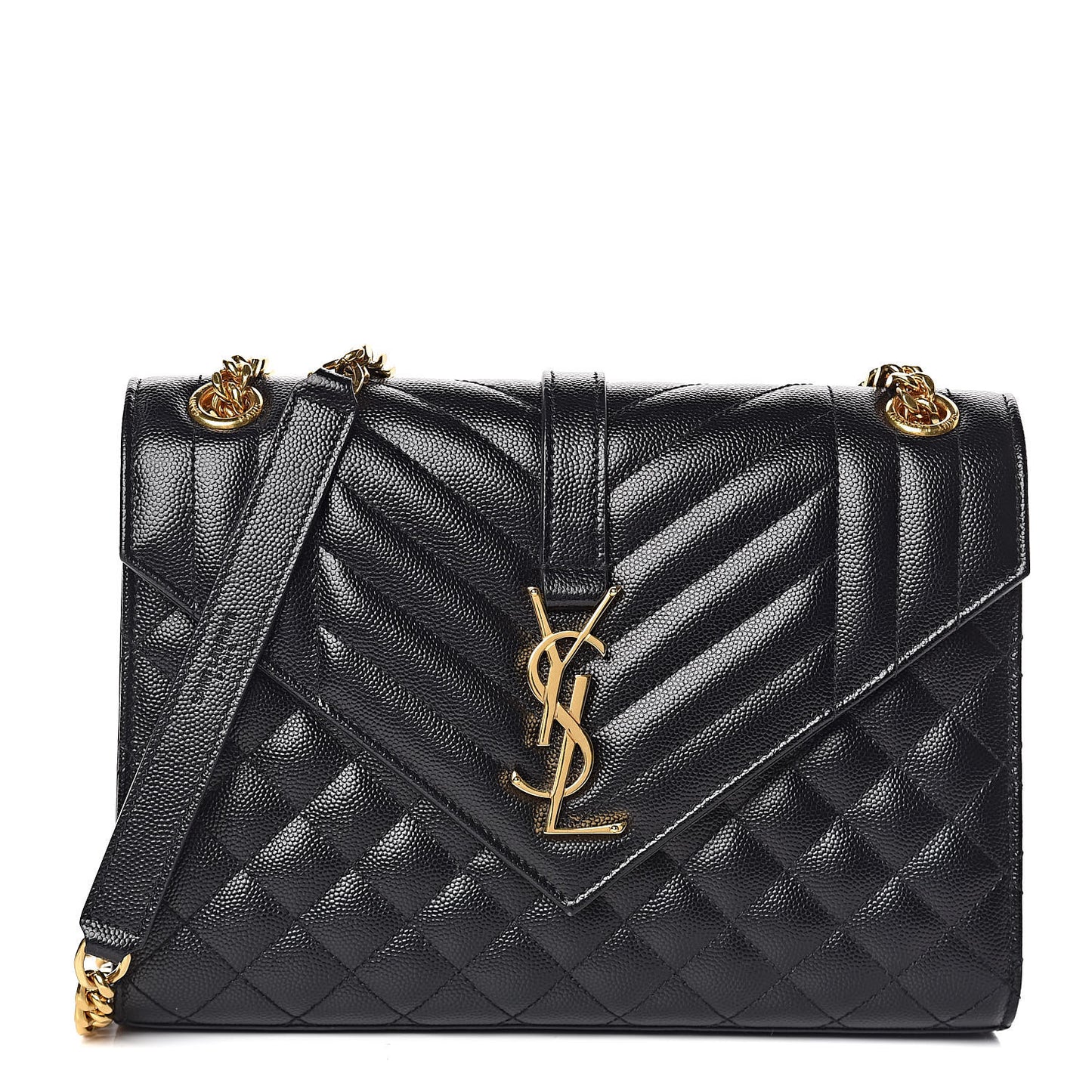 Grain De Poudre Textured Mixed Matelasse Triquilt Medium Monogram Satchel Black
