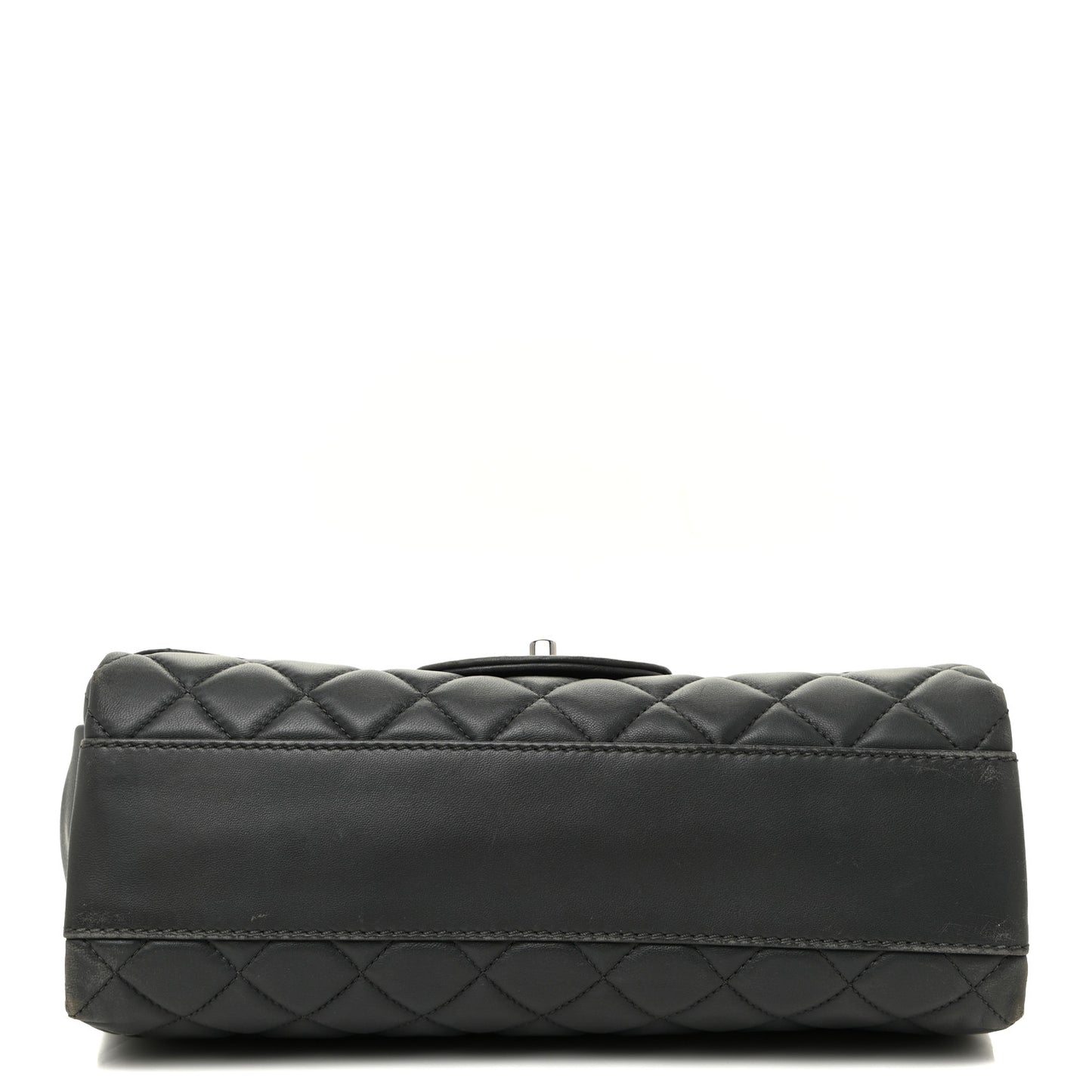 Lambskin Quilted Jumbo Coco Loop Flap Charcoal Grey