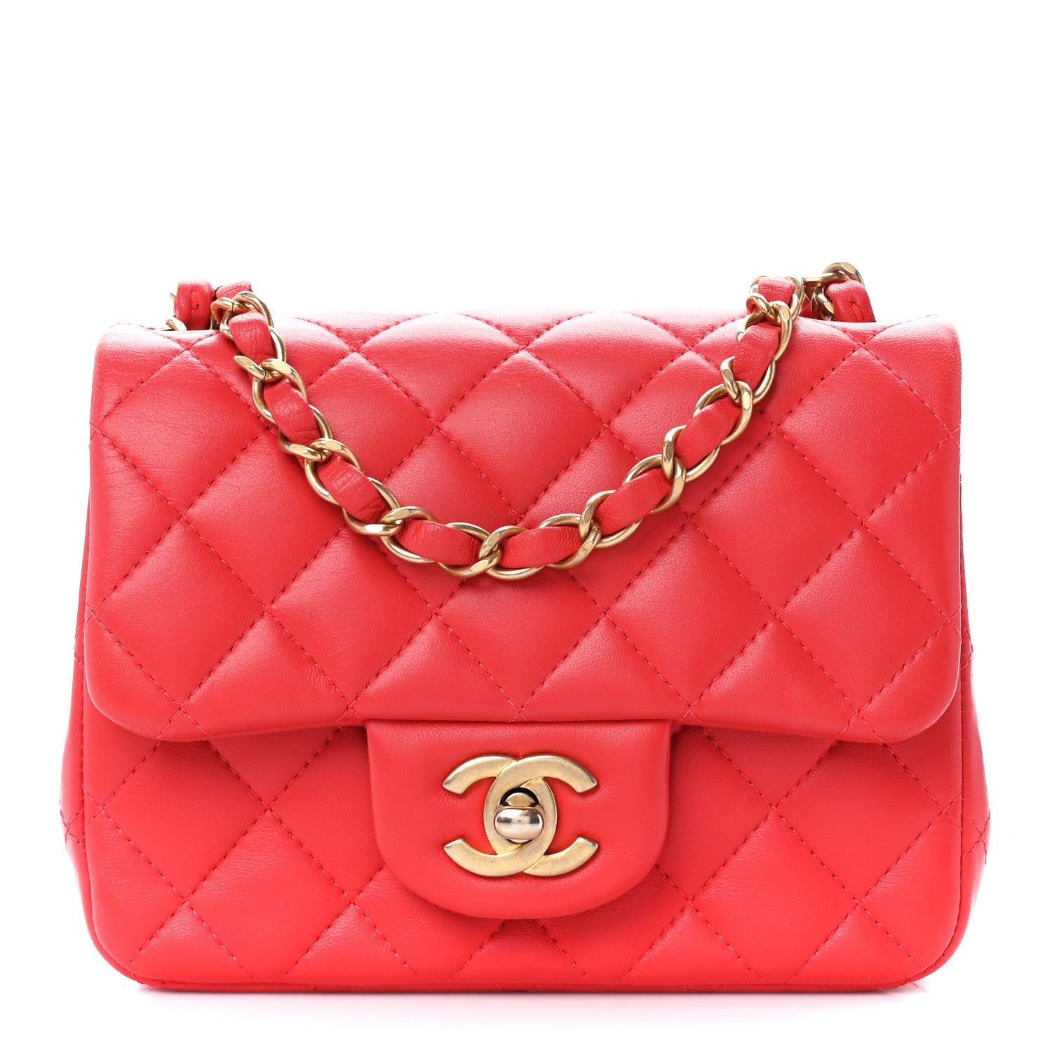Chanel Lambskin Quilted Mini Square Flap Pink 1 of 12