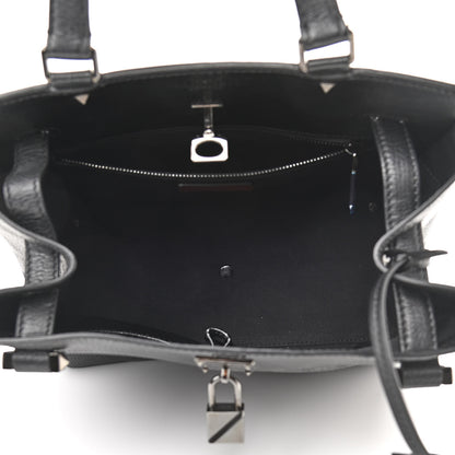 Valentino Garavani Patent Pebbled Calfskin Medium JoyLock Satchel Black 5 of 11
