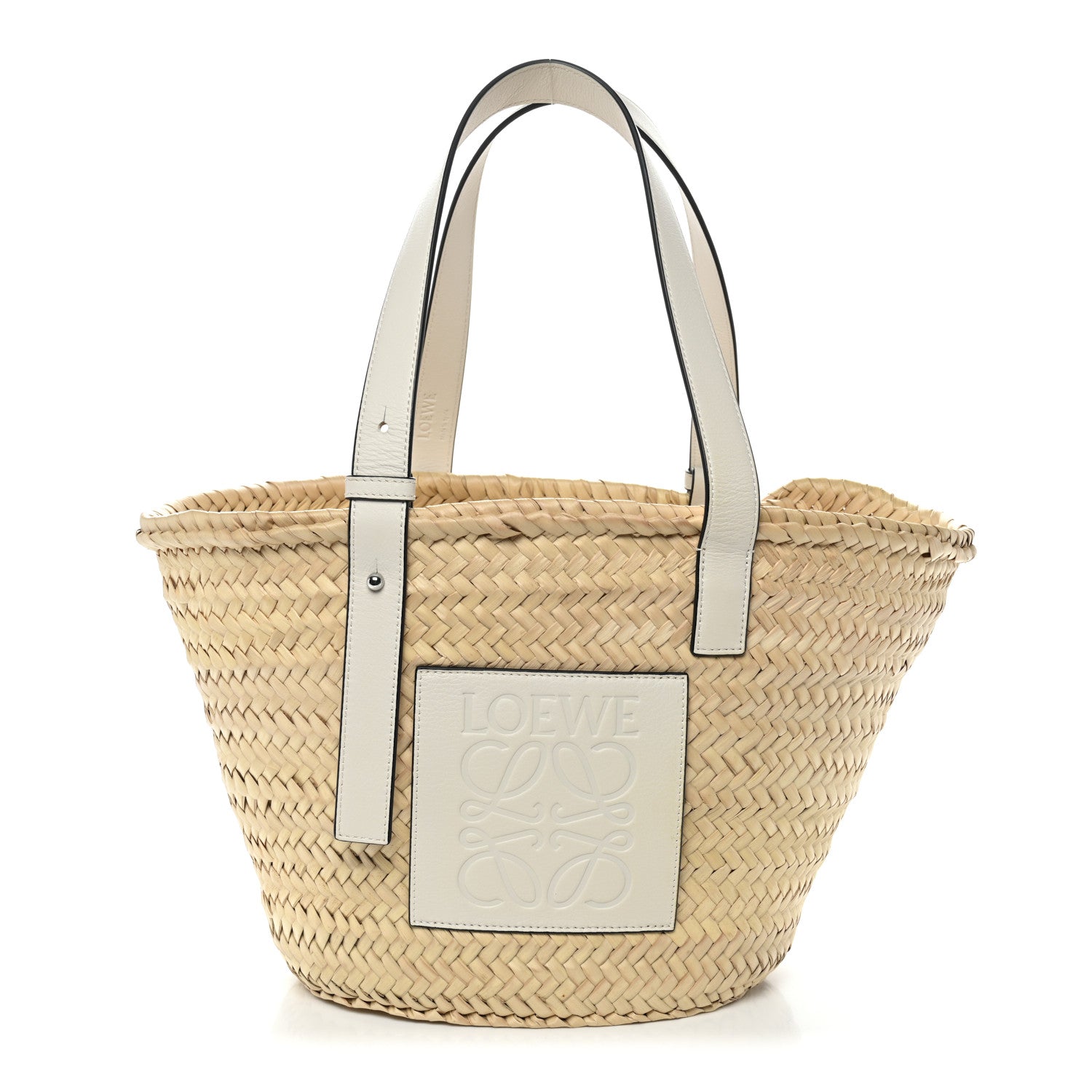 Loewe Raffia Basket Tote Bag Natural White 1 of 11
