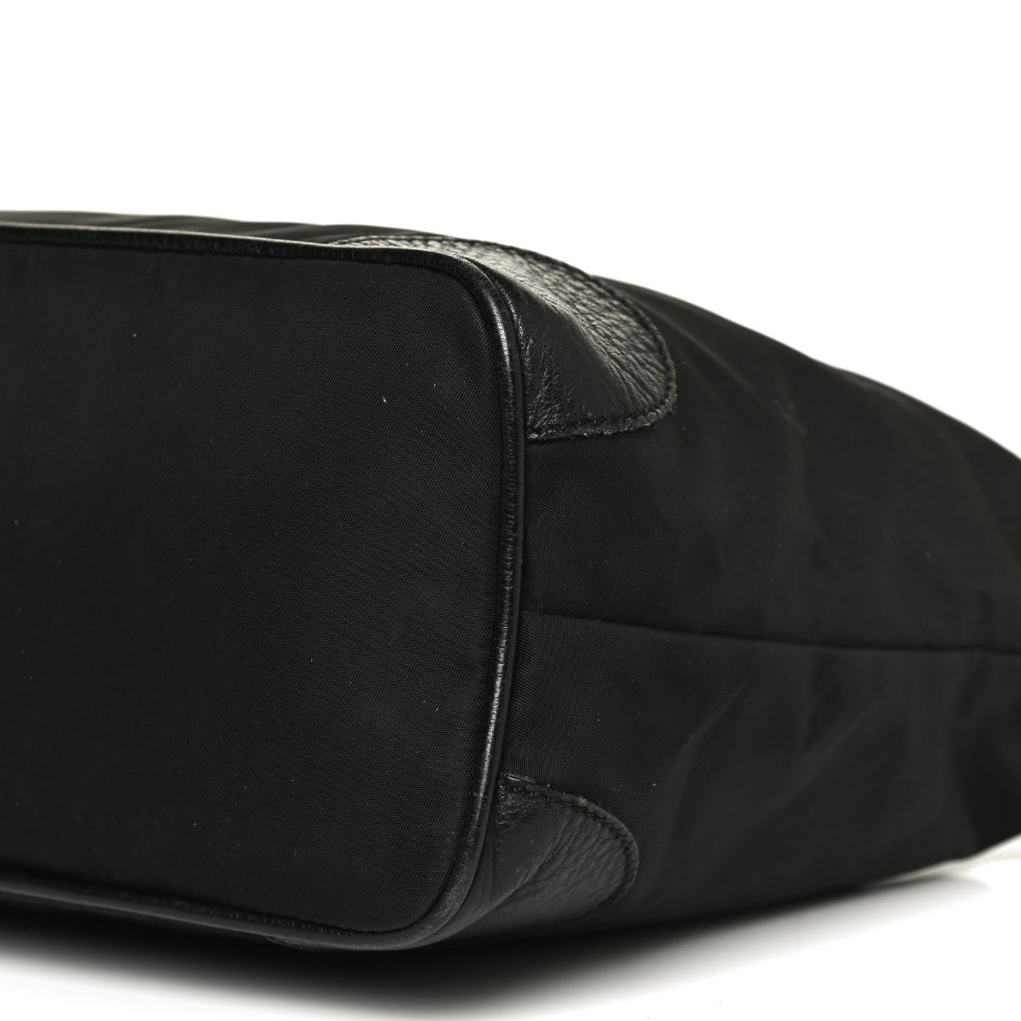 Tessuto Nylon Calfskin Hobo Black