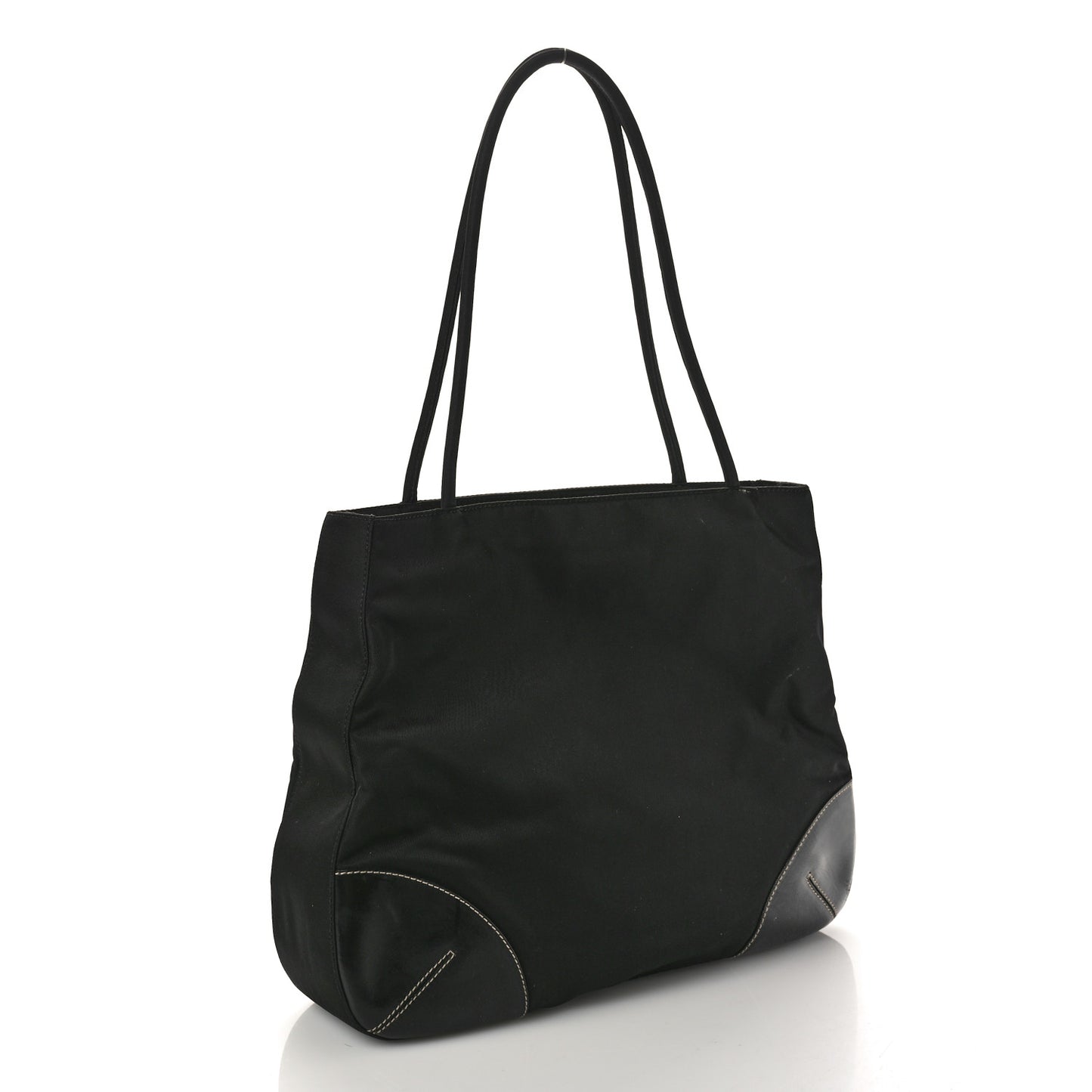 Calfskin Tessuto Nylon Easy Shoulder Bag Black
