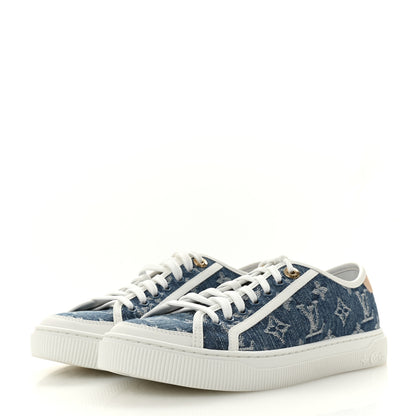 Louis Vuitton Denim Monogram Lagoon Sneakers 38 Blue 4 of 10