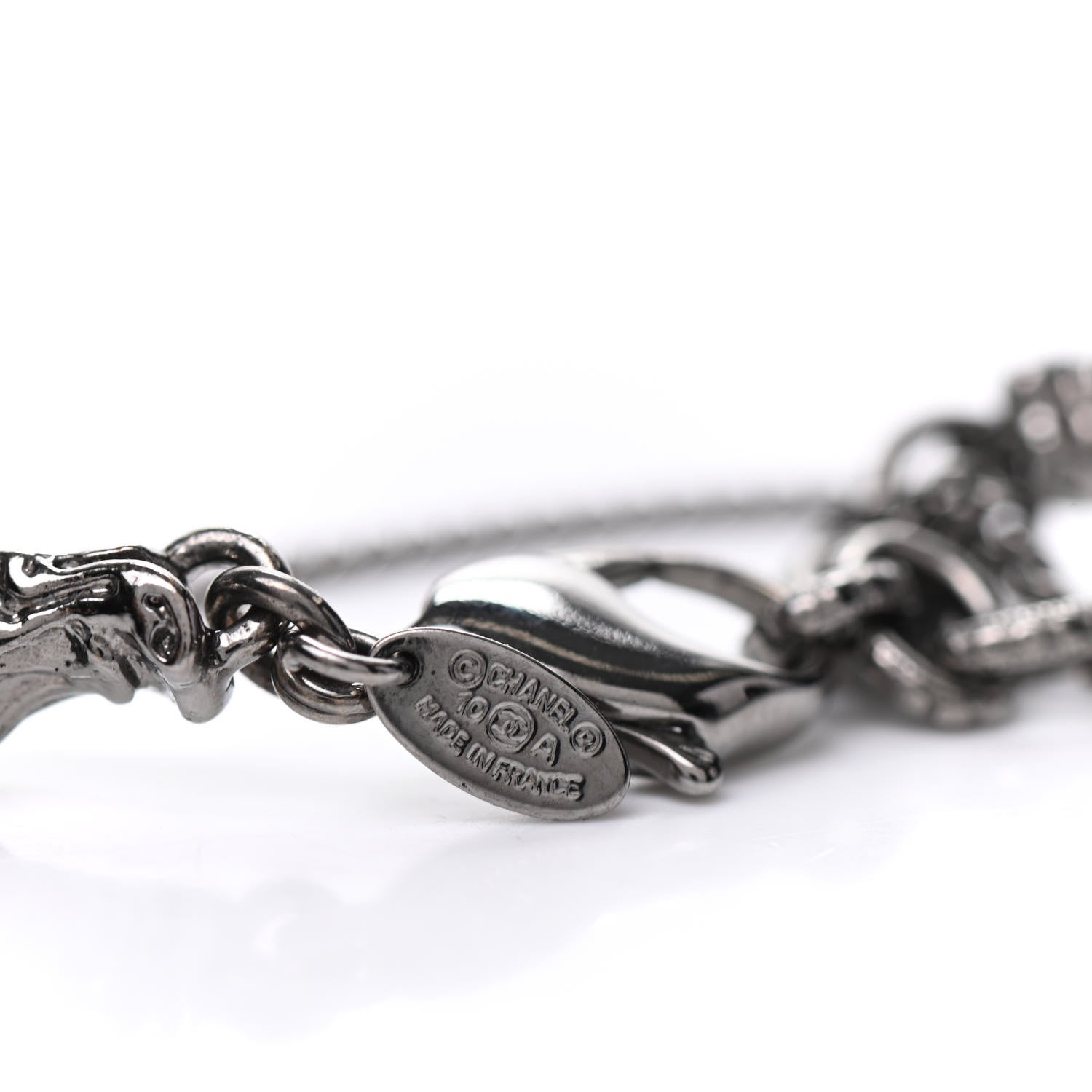 Chanel Ruthenium Enamel CC Tassel Chain Necklace 5 of 5