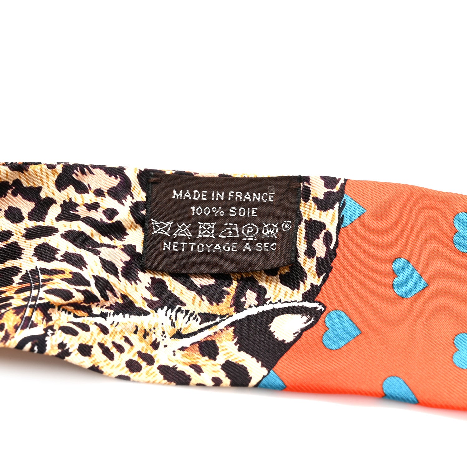 Hermes Silk Jungle Love Love Twilly Orange Bleu Brun 4 of 4