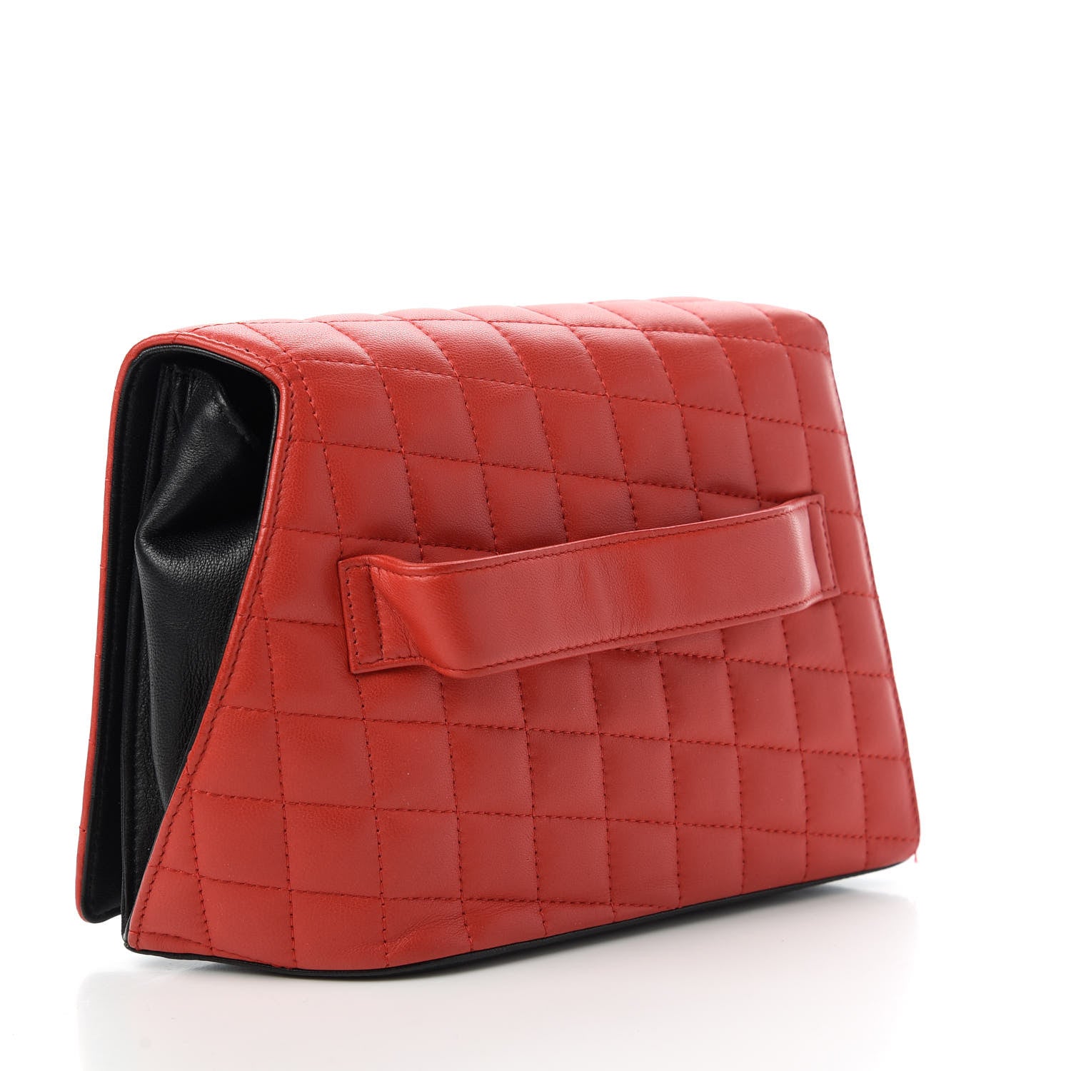 Chanel Lambskin Quilted Fresh Air Clutch Black Red Blue 3 of 10