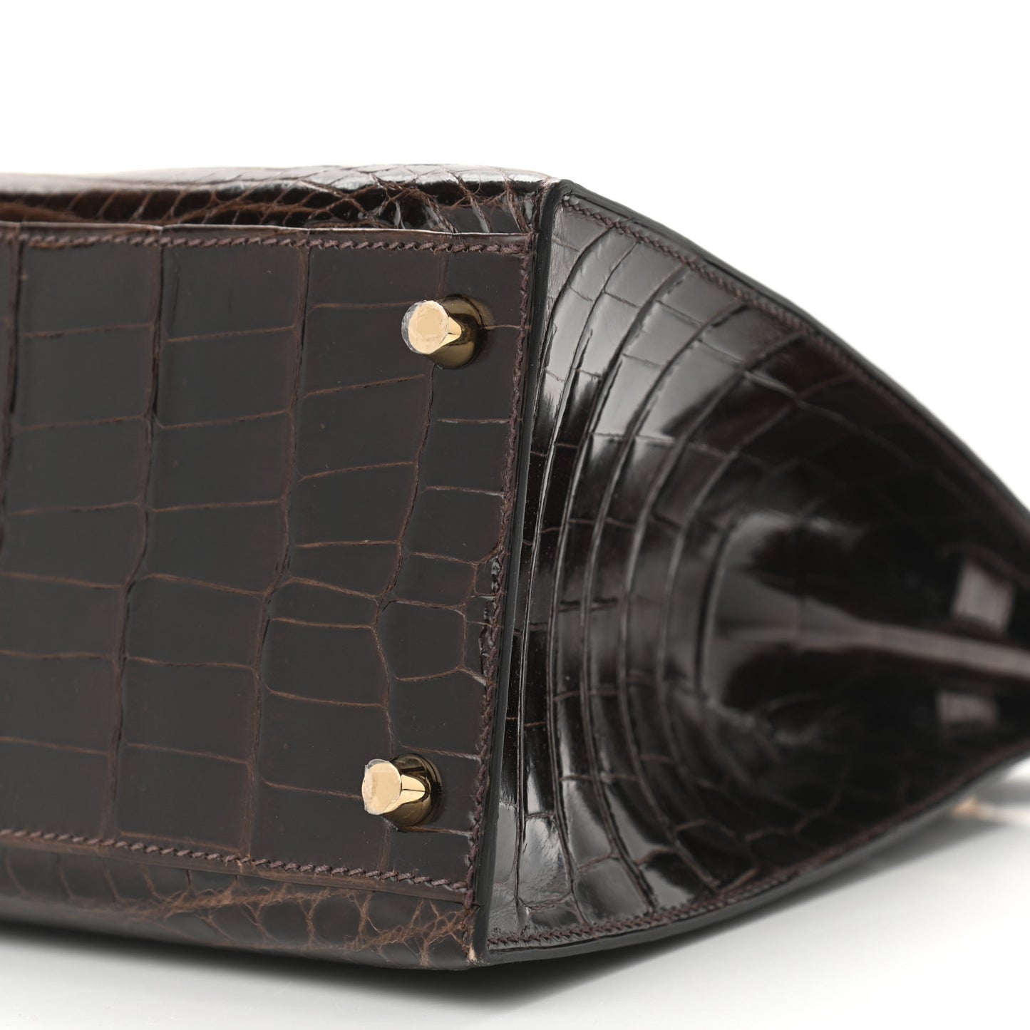 Shiny Crocodile Kelly Sellier 32 Havane