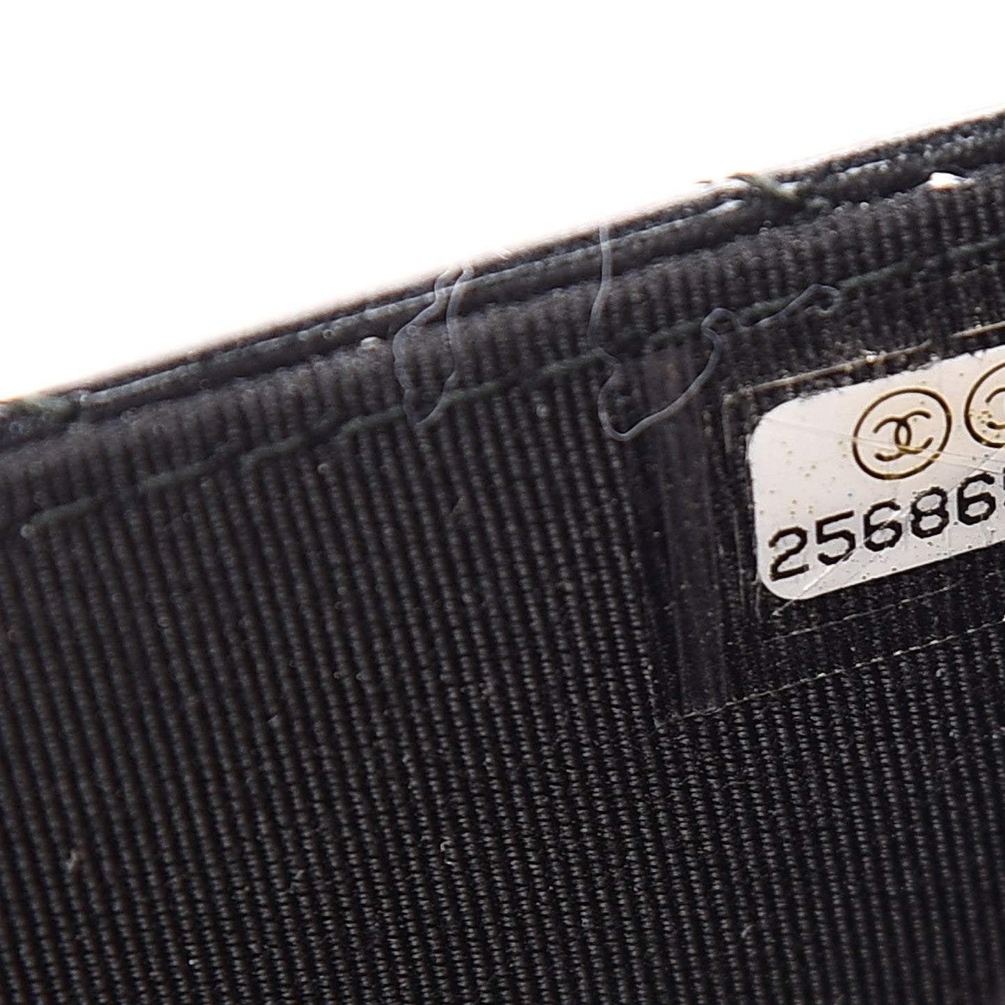 Patent Metallic Crumpled Calfskin Chevron Quilted Wallet On Chain WOC Black
