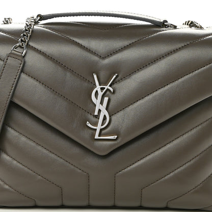 Saint Laurent Calfskin Y Quilted Monogram Small Loulou Chain Satchel Taupe 8 of 15
