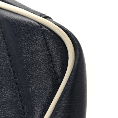 Gucci Vintage Effect Calfskin Matelasse Diagonal Small Torchon GG Marmont Shoulder Bag Blue Agata Mystic White 11 of 14